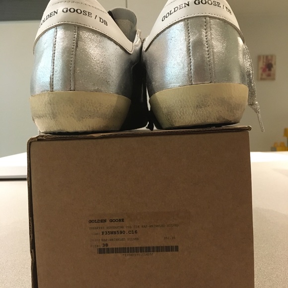 Golden Goose Superstar Wrinkled Silver Leather NIB - Picture 2 of 7